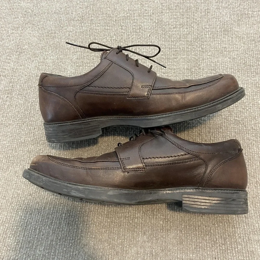 Johnston & Murphy Shoes Mens Size 9 Brown Leather Derby Dress Square Toe 20-3602